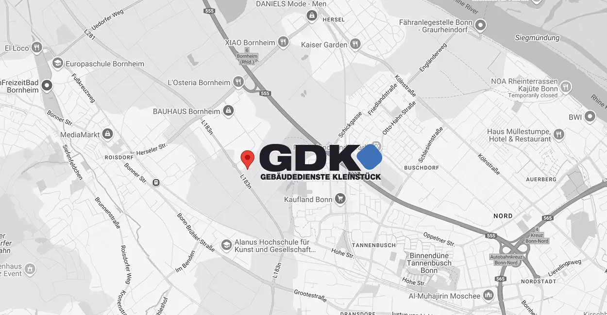 Kartenansicht zum Standort von Gebäudedienste Kleinstück in Alfter
